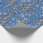 葉果実ブルーエレガントウォーターフローラ ラッピングペーパー (角)