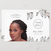 葉枠の2重折りパンフレット (正面/裏面)