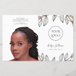 葉枠の2重折りパンフレット