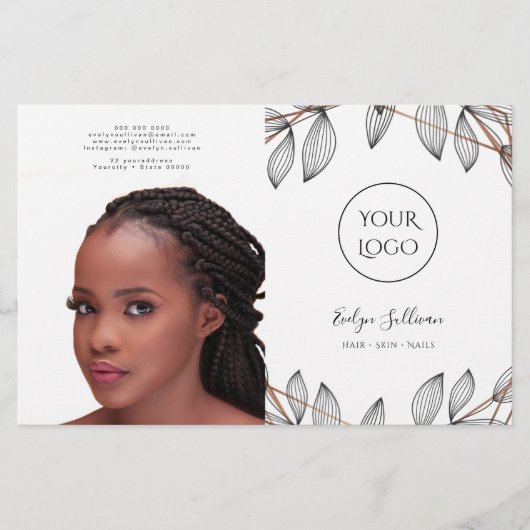 葉枠の2重折りパンフレット (正面)