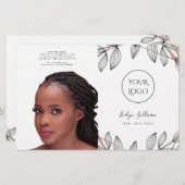 葉枠の2重折りパンフレット (正面/裏面)