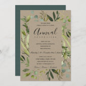 葉枠グリーンクラフト企業のパーティーイベント 招待状 (正面/裏面)