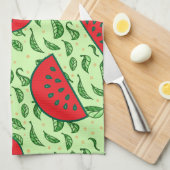 葉柄とスイカ キッチンタオル (四つ折り)