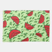 葉柄とスイカ キッチンタオル (横)