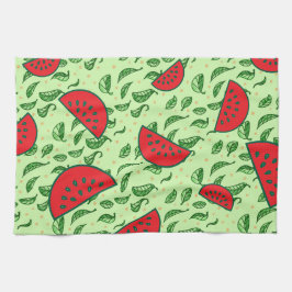 葉柄とスイカ キッチンタオル