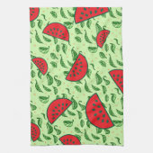 葉柄とスイカ キッチンタオル (縦)