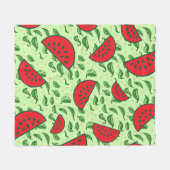 葉柄とスイカ フリースブランケット (正面(横))