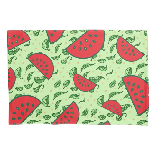 葉柄とスイカ 枕カバー (正面)