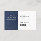 葉柄オーガニックインジゴブルー絞り染めろうけつ染め 名刺 (裏面)