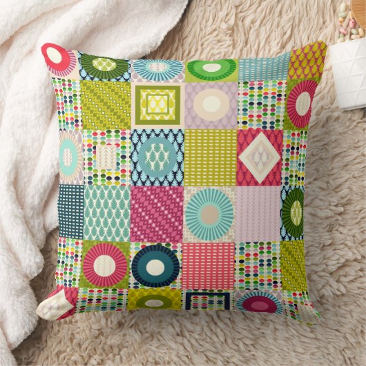 葉格子 クッション (ブランケット)