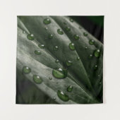 葉植物のテクスチャが水を落とす タペストリー (正面(横))