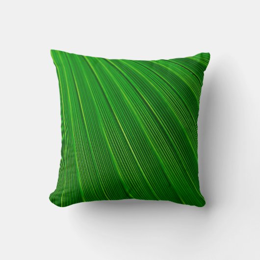 葉植物の背景のヤシの緑 クッション (正面)