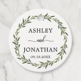 葉植物学リースの結婚白ありがとう フェイバータグ