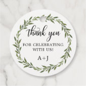 葉植物学リースの結婚白ありがとう フェイバータグ (裏面)