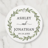 葉植物学リースの結婚白ありがとう フェイバータグ (正面)