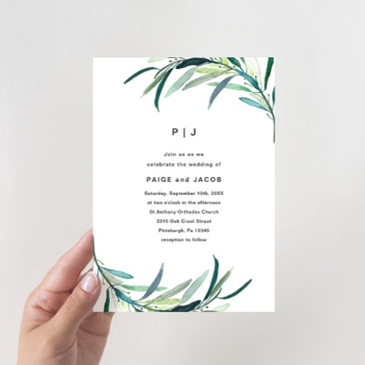 葉植物学結婚院 招待状