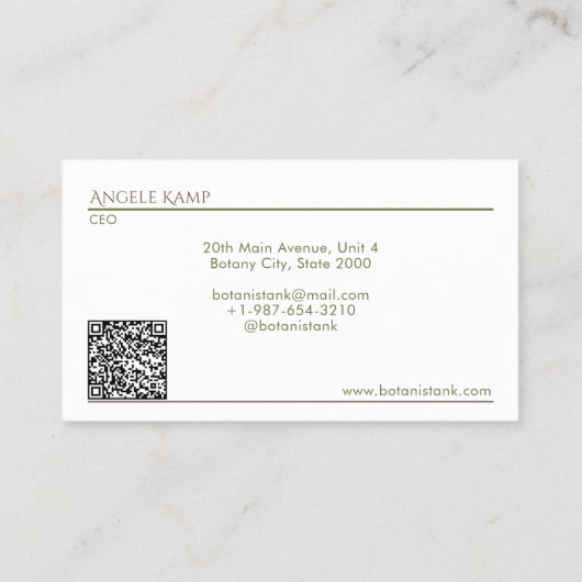 葉植物学者名刺 名刺 (裏面)