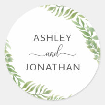 葉植物性リースの結婚白いラベル