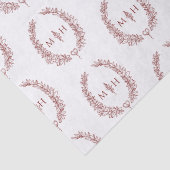 葉楕円形モノグラムスケッチ暗赤色結婚白 薄葉紙 (詳細)