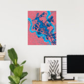 葉状のウミタツの魚の水中絵画 ポスター (ホームオフィス)
