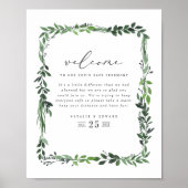 葉状の水の色の幾何学的なコビデ結婚セーフ ポスター (正面)