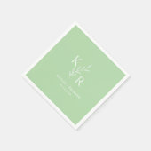 葉状イニシャル結婚の婚約ブライダルシャワー スタンダードカクテルナプキン (角)