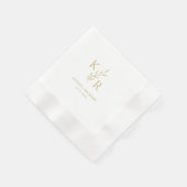 葉状イニシャル結婚の婚約ブライダルシャワー 縁ありカクテルナプキン (角)