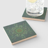 葉状フローラ角スティックパズル配置 ストーンコースター