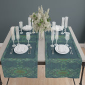 葉状フローラ角スティックパズル配置 ロングテーブルランナー