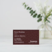 葉状低成長テクスチャ – ダークブラウン 名刺 (スタンド正面)