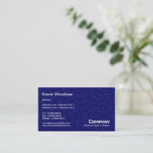 葉状低成長テクスチャ – 濃い青 名刺 (スタンド正面)