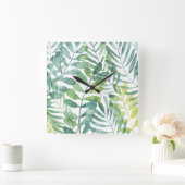 葉状体のワルツ-やし葉状体の葉 スクエア壁時計 (ホーム)