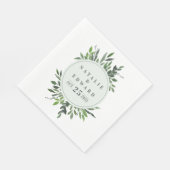 葉状水彩幾何詳細カード スタンダードランチョンナプキン (角)