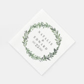 葉状水彩幾何詳細ナプキン スタンダードランチョンナプキン (角)