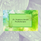 葉状精神療法士カウンセラーグリーンブルー自然 名刺