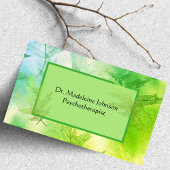 葉状精神療法士カウンセラーグリーンブルー自然 名刺