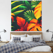 葉状葉自然ガーデン キャンバスプリント (インサイチュ (寝室))