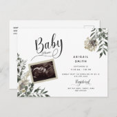 葉状超音波中性秋ベビーシャワー インビテーションポストカード (正面/裏面)