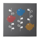 葉瓦の鳥類 タイル (正面)