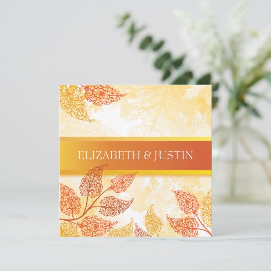 葉秋の結婚式レースのよう招待状 招待状 (スタンド正面)