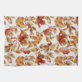 葉秋素朴モノグラム キッチンタオル (横)