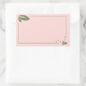 葉空白の状エレガント長方形ラベル 長方形シール (バッグ)