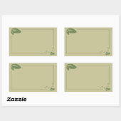 葉空白の状エレガント長方形ラベル 長方形シール (シート)