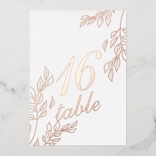 葉箔金ゴールド押し箔台番号 箔招待状 (正面)