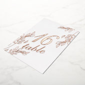 葉箔金ゴールド押し箔台番号 箔招待状 (回転した状態)