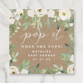 葉素朴と白いポップ・アートのメッセージカード フェイバータグ