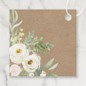 葉素朴と白いポップ・アートのメッセージカード フェイバータグ (裏面)