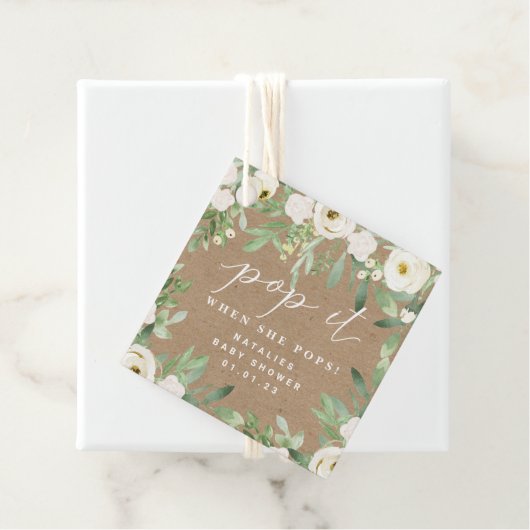 葉素朴と白いポップ・アートのメッセージカード フェイバータグ (インサイチュ)