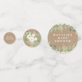 葉素朴と白ベビーシャワー紙吹雪 コンフェッティ (正面)