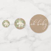 葉素朴と白ベビーシャワー紙吹雪 コンフェッティ (裏面)